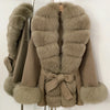 Fox Fur Coat Female Autumn Woolen Coat Winter Warm Real Fur Collar Wool Blend Jacket Women Warm Clothes for Women