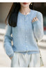 Winter Women's Clothing Tops Brushed Wool Cardigans O Neck Yellow Warm Causal Sweater Soft Solid Knitted Coats B1713005