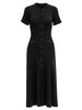 French Style Knitted Long Dress round Neck Hollow out Wooden Edge Skirt Elegant Autumn Women's One Piece Dress