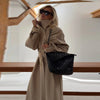 Casual Women Solid Loose Long Trench Coat with Belt Chic Stand Collar Double Breasted Oversize Long Jacket Autumn Outerwear