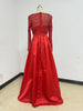 Women Party Dress Long Sleeve Sequins Empire Mesh Elegant O-neck Lady Big Swing Banquet Temperament Clothing