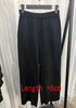 Retro Leather Ankle-Length Pants Women Elastic Waist Suede Sheepskin Wide Leg Length Straight Cylinder Trousers Black brown