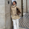 Women Lapel V-neck Belt Trench Coat Lace Up Button Full Sleeve Short Thin Windbreak Lady Daily Street Outerwear