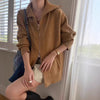 Double Zipper Turn-Down Collar Knitted Cardigan coat for women chic Thickened Loose lapel sweater jackets 26D5571