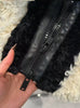 Original high-quality women's jacket top patchwork faux fur effect coat
