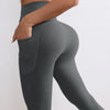Women Fitness Lenggings With Side Pockets Female Full Length Leggings Running Pants Comfortable High Waist Yoga Pants