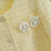 Women's Jacket Tweed Round Neck Single-breasted Cardigan Coat Young Slim Loose Style Small Fragrance Short Coat