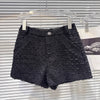 Autumn Style Contrast Color Collar Tie Sleeve Short Jacket For Women Shorts Tweed Shorts Female 11A06638