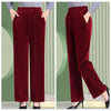 Autumn Winter Middle Aged Women Corduroy Pants Elastic High Waist Casual Straight Pants Large Size Loose Thick Mother Trousers
