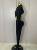 Sexy Cut Out Long Sleeve Beading Bodycon Two Pieces Pants Bandage Set Women Celebrity Designer Women Birthday Set
