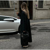 Thin Retro Double-breasted Long Coats Women Casual Loose Woolen Maxi Coat Female Early Autumn Elegant Chic Streewear