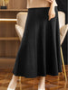 Women Autumn Winter Wool Skirt Long Pleated Skirt 100% Merino Wool Knitwear Grace Soft Dress Korean Style Skirt