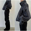 Chic Turtleneck Coats Women Stand Neck Full Sleeve Zipper Button Pocket Loose Jackets Autumn Female Daily Casual Outerwear