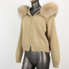 Knitwear Cardigan Women Spring Knitted Jacket Female Autumn Hooded Real Fox Fur Coat Natural Short Fur Coat Casual