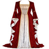 costume gold velvet strap bell sleeves retro medieval long floor-length dress women's long dress cosplay costumes