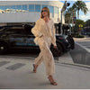 Loose Fit Lace Pants Women's Elastic High Waist Lounge Trousers Spring Lady Bohemian Casual Bottoms