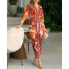 Women Vintage Baroque Print Long Sleeve Bodycon Dress Casual Plunge V Neck Ruched Slim Fit Midi Dress Party Elegant Wear