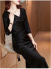 Heavy Mulberry Silk Satin Party Dress Long Sleeve Dress Women's Evening Dress