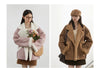Women Faux Leather Coat Single Breasted Loose Casual Motorcycle Suit Suede Fur Jacket Female Top Autumn Winter