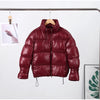 Stand Collar Layered Zipper Cotton Jacket Woman Loose Solid Color Long Sleeves Casual Coat Versatile Street Women's Warm Jackets
