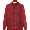 Middle Aged Mother Autumn Winter Retro Style Temperament Women Knitted Cardigan Sweater Jacket Elegant Loose Ladies Top