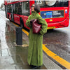 Women's High Stand Collar Double Breasted Woolen Overcoat Belted Waist Maxi Long Cuff Strap Loose Solid Coat Winter Urban Coats