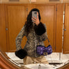 Dalmatian Faux Fur Jackets Women Lapel Collar Single Breasted Slim Fit Long Sleeves Coats Lady Autumn Street Outwear