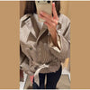 Women Short Trench Coat Jacket Plaid Lapel Double Breasted Belted Waist Loose Long Sleeve Checkered Cropped Lady Autumn Coat