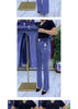 Middle-aged Women's Jeans Spring Fall Stretch Waist Denim Pants Large Size Loose Female Micro Flare Pants Winter Thick Warm Jean