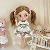 For Blythe Doll Outfit Clothing Princess Lace Maid Skirt Set Cute Plaid Pants Vintage Dress Clothes OB24 OB22 1/6 Accessories