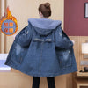 Winter Women Lamb Wool Thick Denim Jacket 5XL Loose Hooded Windbreaker Coat Casual Zipper Jeans Outerwear Warm Parkas