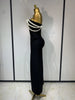 Women Designer Pearls V Neck Maxi Long Bandage Bodycon Dress Celebrity Evening Party Birthday Gowns Singer Stage Costumes