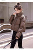 Solid Color Windproof Cropped Puffer Jacket Women Winter Thick Short Coat Warm Coat Fluffy Parka Vintage Tops Women's Clothing