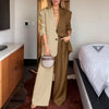 Women Blazer Suit Autumn 2 Piece Sets 2PCS Office Outfits Long Sleeve Blazer Wide Leg Pants Sets Tracksuit