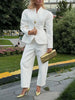French Two Piece Sets for Women Stand Collar Long Sleeves Patchwork Button Top High Waist Pant Set Female