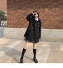 Ladies Coats Autumn/Winter Thickened Warm Solid Hooded Single Row Cow Horn Button Academy Style Woolen Coat Women's Clothing