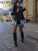 Women Patchwork Denim Long Sleeve Single Breasted Jackets Holiday Vacation Streetwear Outcoats