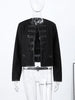 Spring Double Breasted Cardigan Jacket For Women Vintage Round Collar Cropped Coats Lady High Street Chic Outerwear