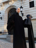 Lady Long Wool Blend Coat Stand Collar Faux Fur Cuffs Belted Waist Loose Oversized Maxi Wrap Outerwear Elegant Winter Overcoat