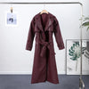 Street Pu Leather Women Long Coat Y2K Solid Belt Lapel Pocket Full Sleeve Female Jacket Autumn Winter Lady Outwear