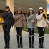 Elegant Woolen Women Short Coat Urban Stand Collar Long Sleeve Belt Pocket Female Outwear Autumn Winter Lady Streetwear