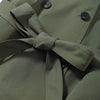 Spring Women's Solid Lace Up Trench Coat Stand Collar Double Breasted Jacket Stylish Lady Long Sleeve Outerwear Street