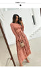 Pleated Socialite Shell Flower Dress Spring Original Lace-up Pleated Long Dresses for Women Clothing