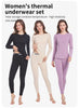 2-piece Autumn/Winter Women's Solid Color Simple Warm Underwear Set Comfortable Round Neck Long Sleeve Elastic Waist Pants Large