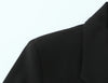 Women Lace Patchwork Black Crop Blazer Front Double-breasted Long Sleeve Suit Jacket