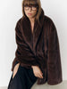 Mixed Color Lapel Collar Woman Long Coat Elegant Full Sleeve Loose Overcoat Winter Lady High Street Faux Fur Jacket