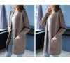 Knitted Shirt Casual Long Sleeve Loose Medium Length Outwear Sweater Coat Women Autumn Knitwears Cardigan Mujer