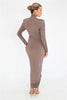 Long Sleeve Ruched Sexy Maxi Dress For Women Autumn Winter Drawstring Turtleneck Bodycon Sexy Long Dress Elegant