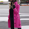 Women's Woolen Coat Outerwears Autumn Winter Warm Female Jackets Single Breasted Turn-down Collar Long Women's Clothes