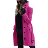 Women's Woolen Coat Outerwears Autumn Winter Warm Female Jackets Single Breasted Turn-down Collar Long Women's Clothes